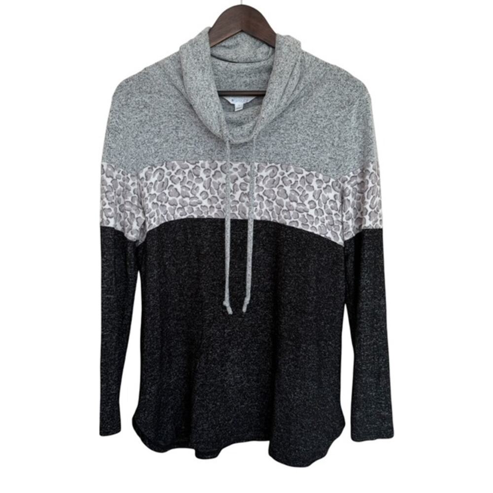 Market & Spruce Stitch Fix Animal Print Cowl Neck Sweater - Large